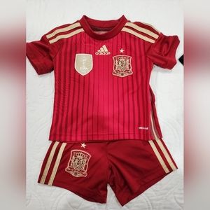 Spain Adidas Soccer Football 2010 FIFA World Cup Champions Jersey And Shorts
